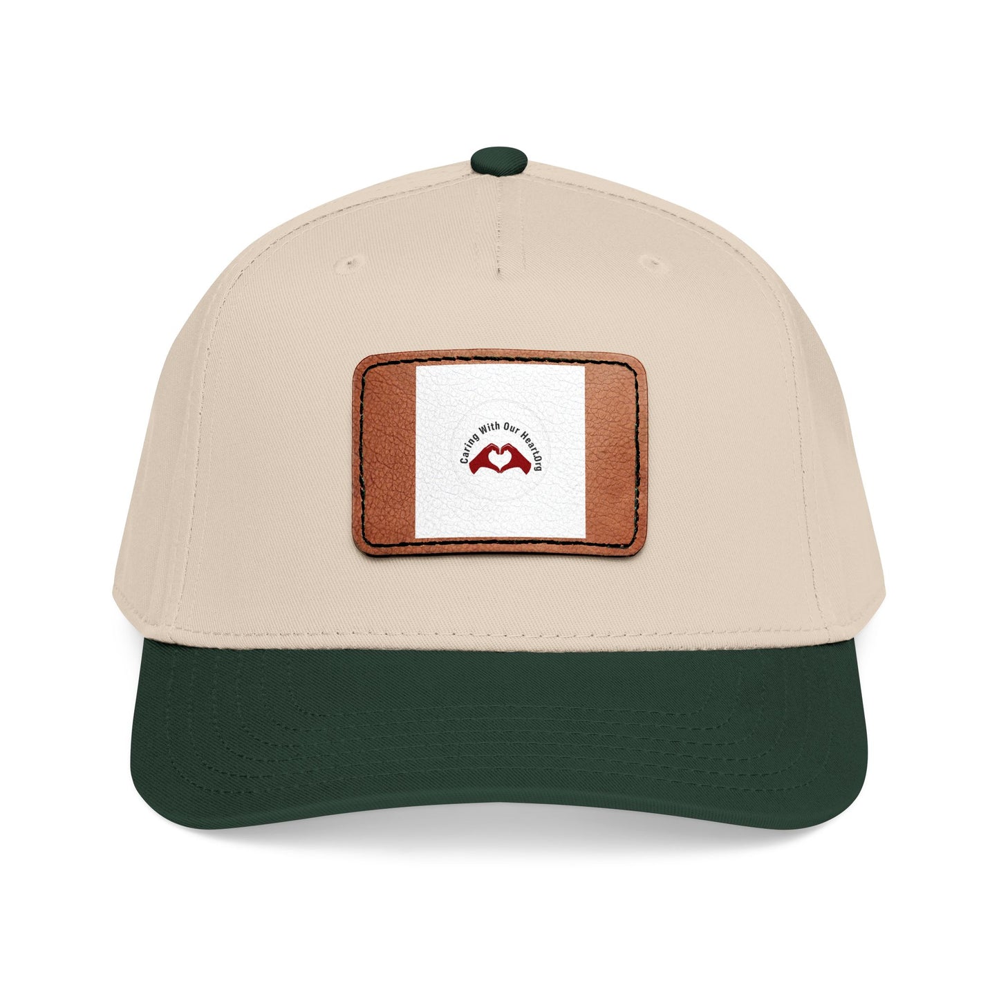Leather Patch Baseball Cap — Retro Mustache Logo