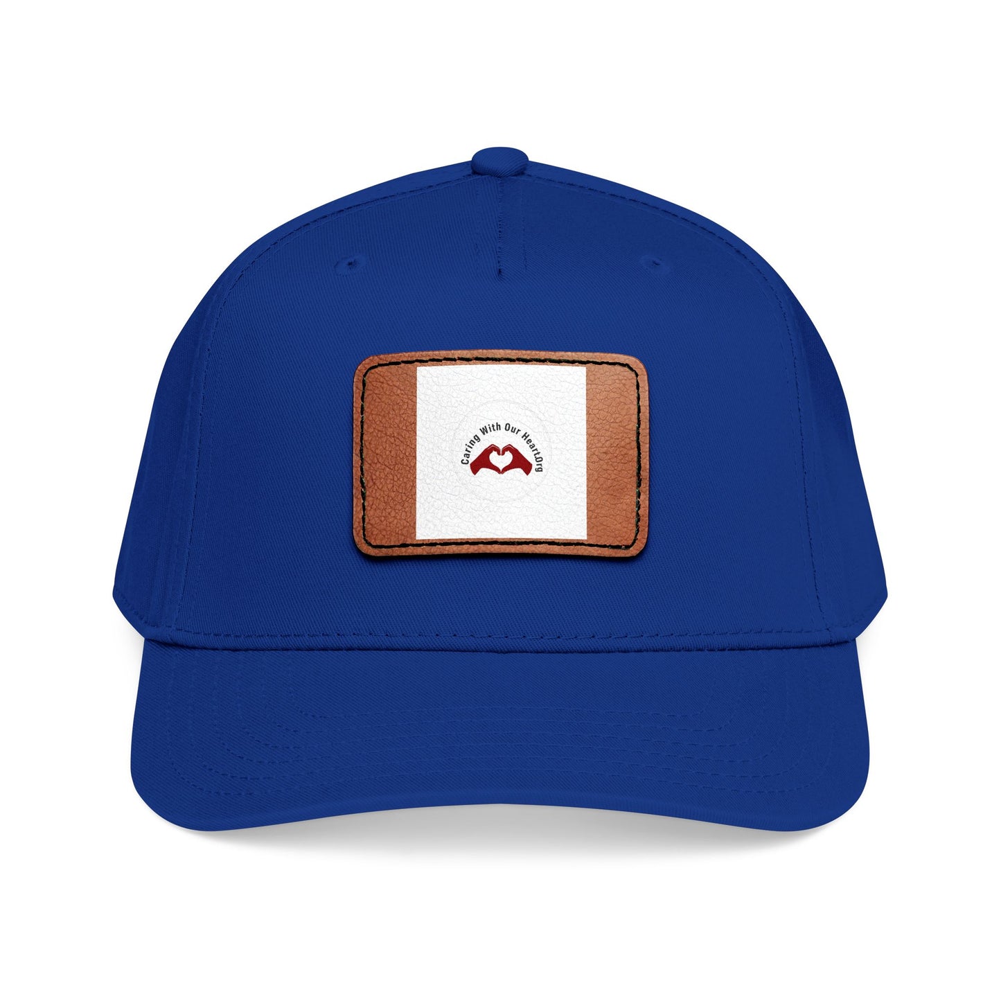 Leather Patch Baseball Cap — Retro Mustache Logo