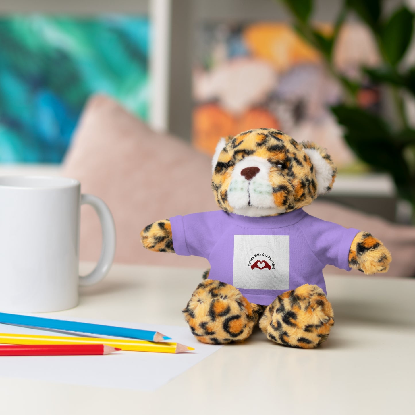 Plush Bear with Custom Tee — Soft Brown Teddy in Printed T‑Shirt