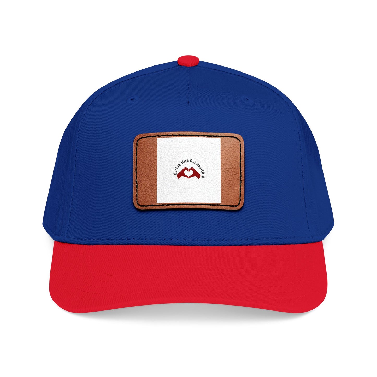 Leather Patch Baseball Cap — Retro Mustache Logo