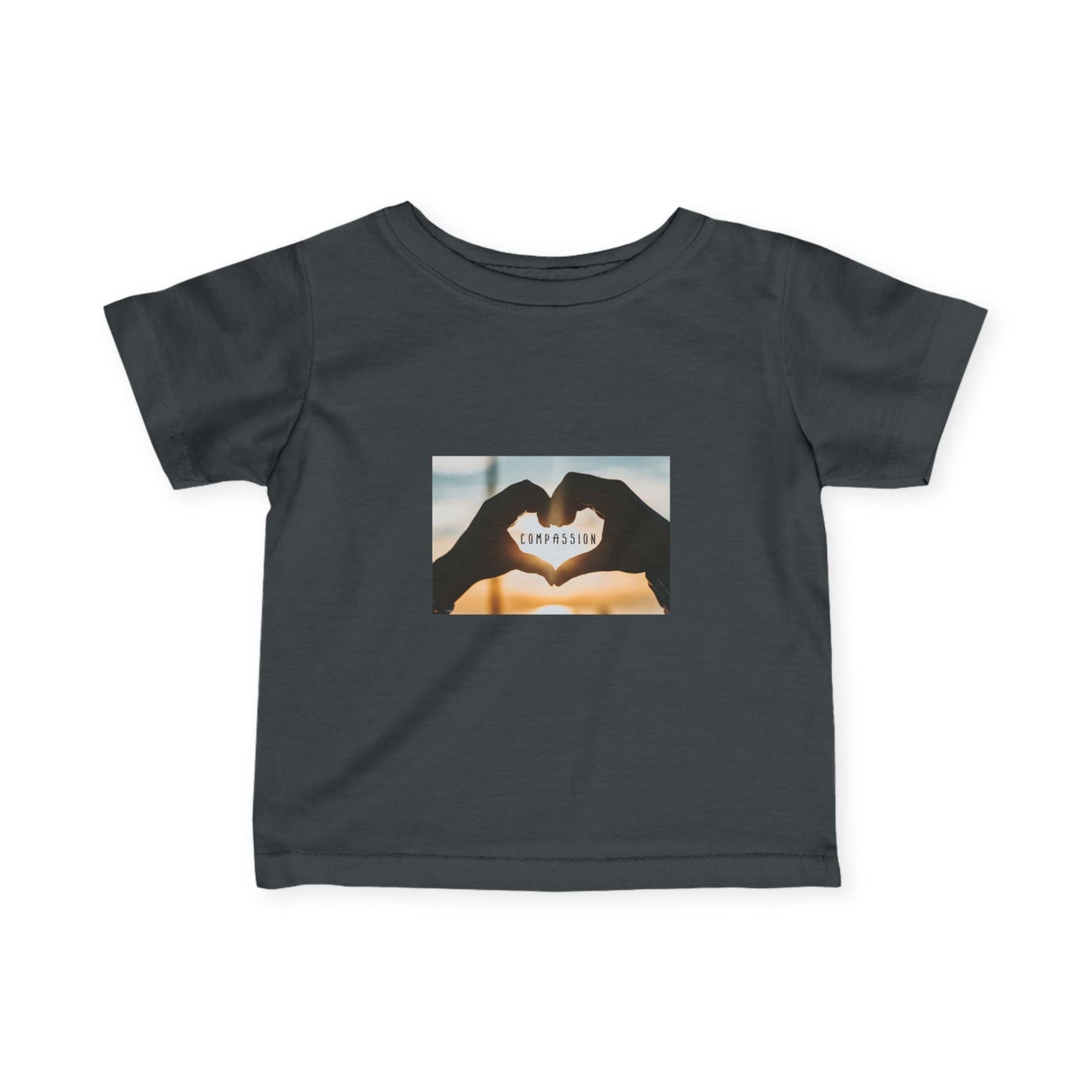 Infant Tee — Heart Hands Photo with 'Love' Text Baby Shirt