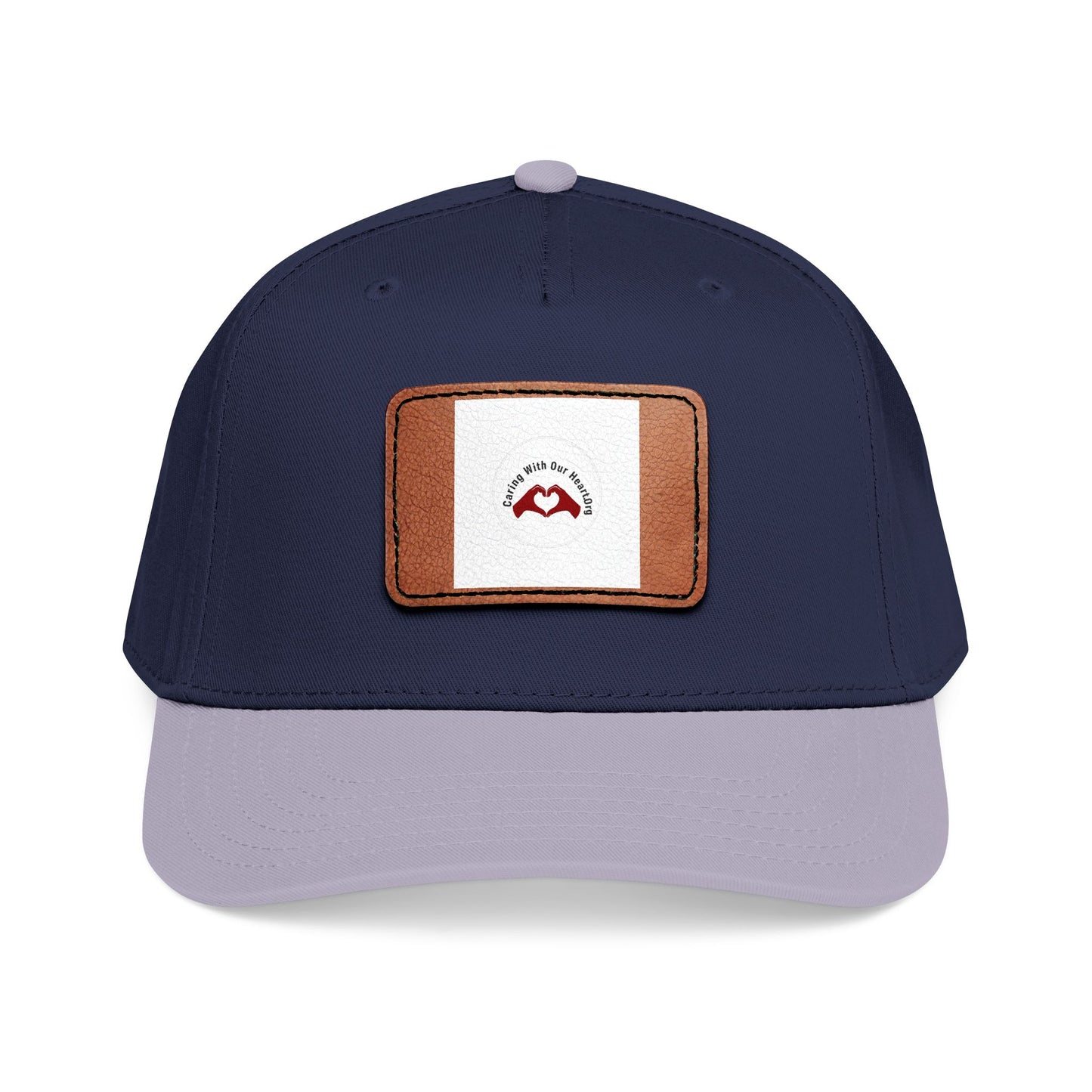 Leather Patch Baseball Cap — Retro Mustache Logo