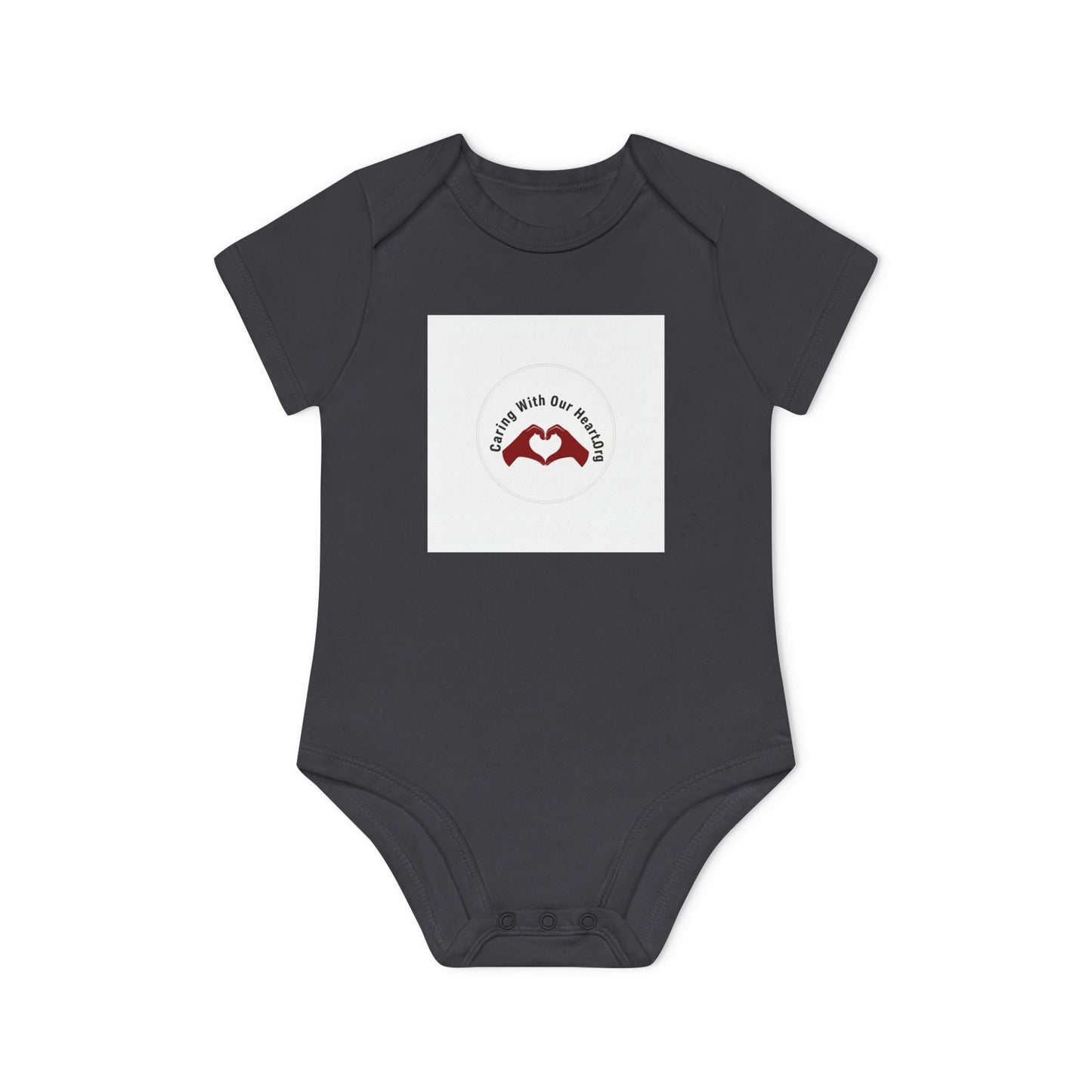 Baby Bodysuit — "Love You to the Moon" Heart Hands Organic Infant Onesie