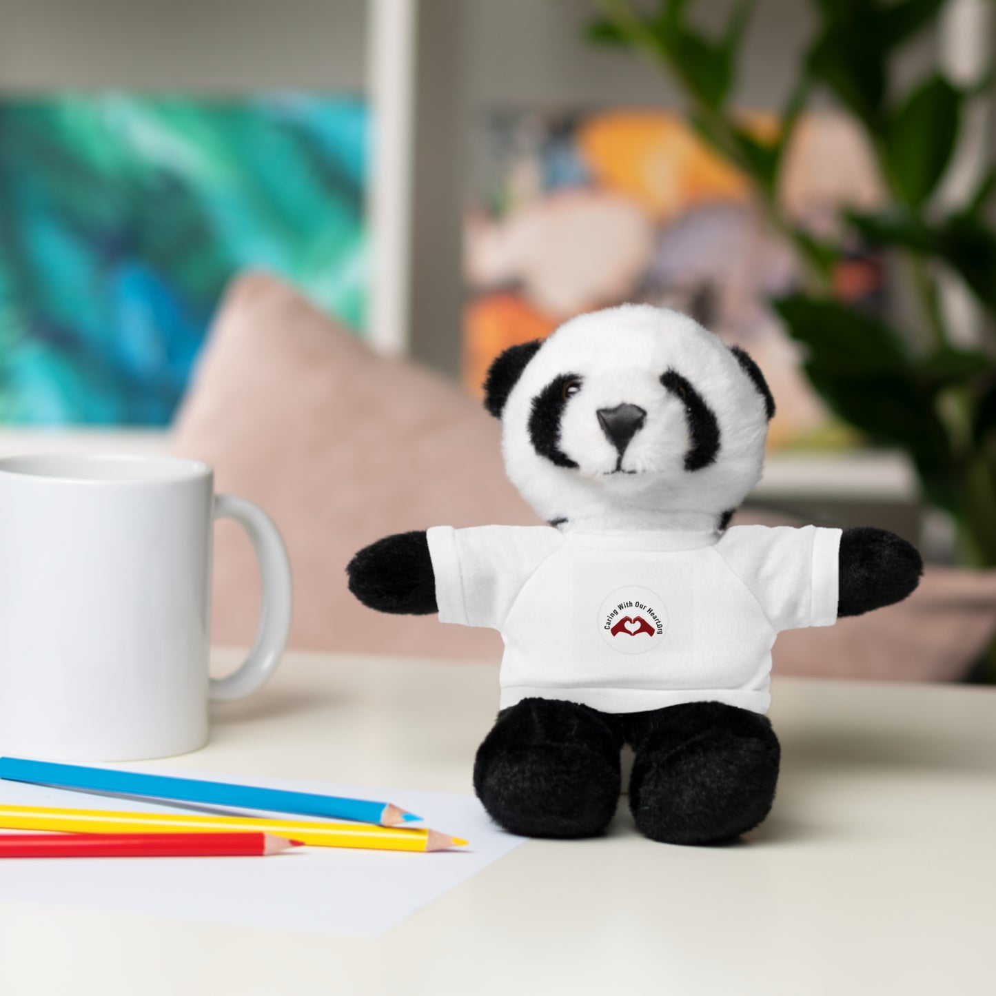 Plush Bear with Custom Tee — Soft Brown Teddy in Printed T‑Shirt