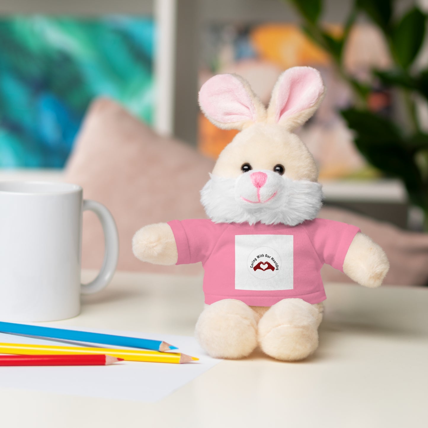 Plush Bear with Custom Tee — Soft Brown Teddy in Printed T‑Shirt
