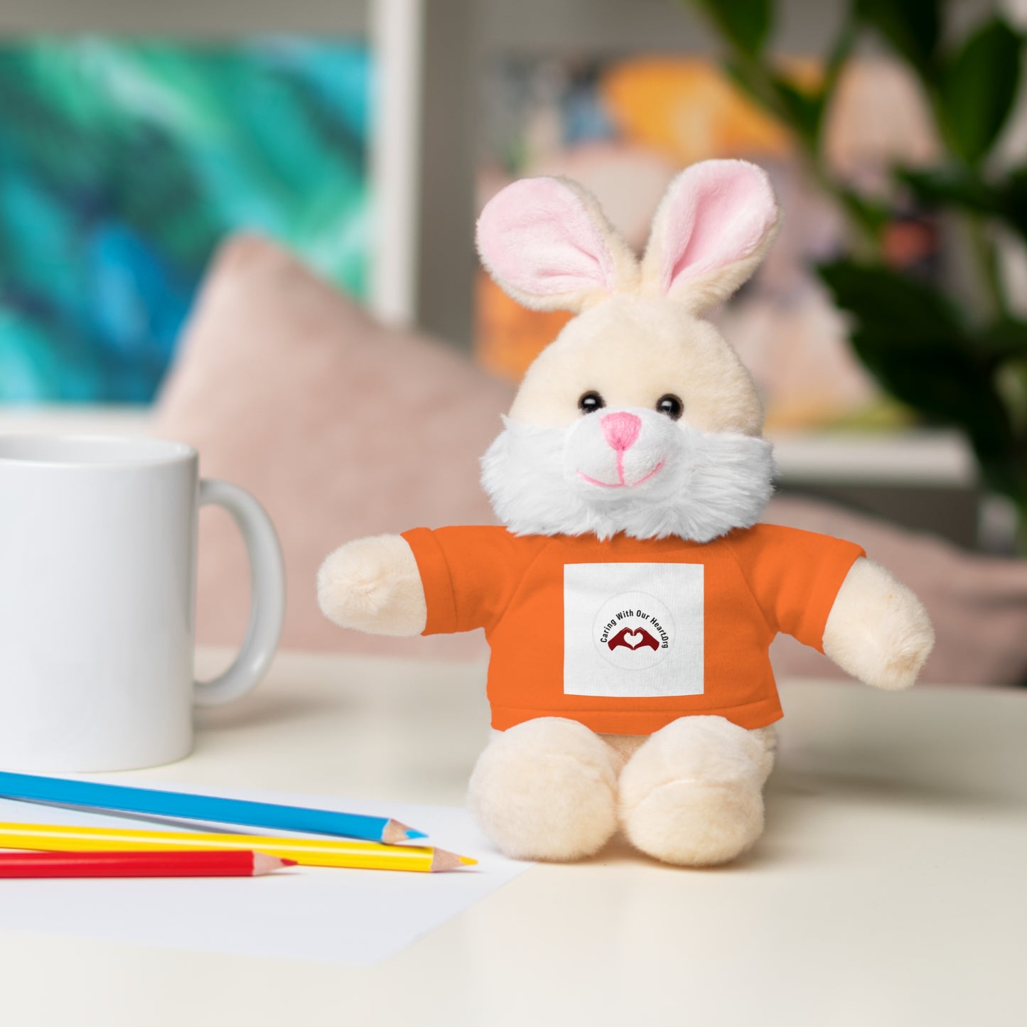 Plush Bear with Custom Tee — Soft Brown Teddy in Printed T‑Shirt