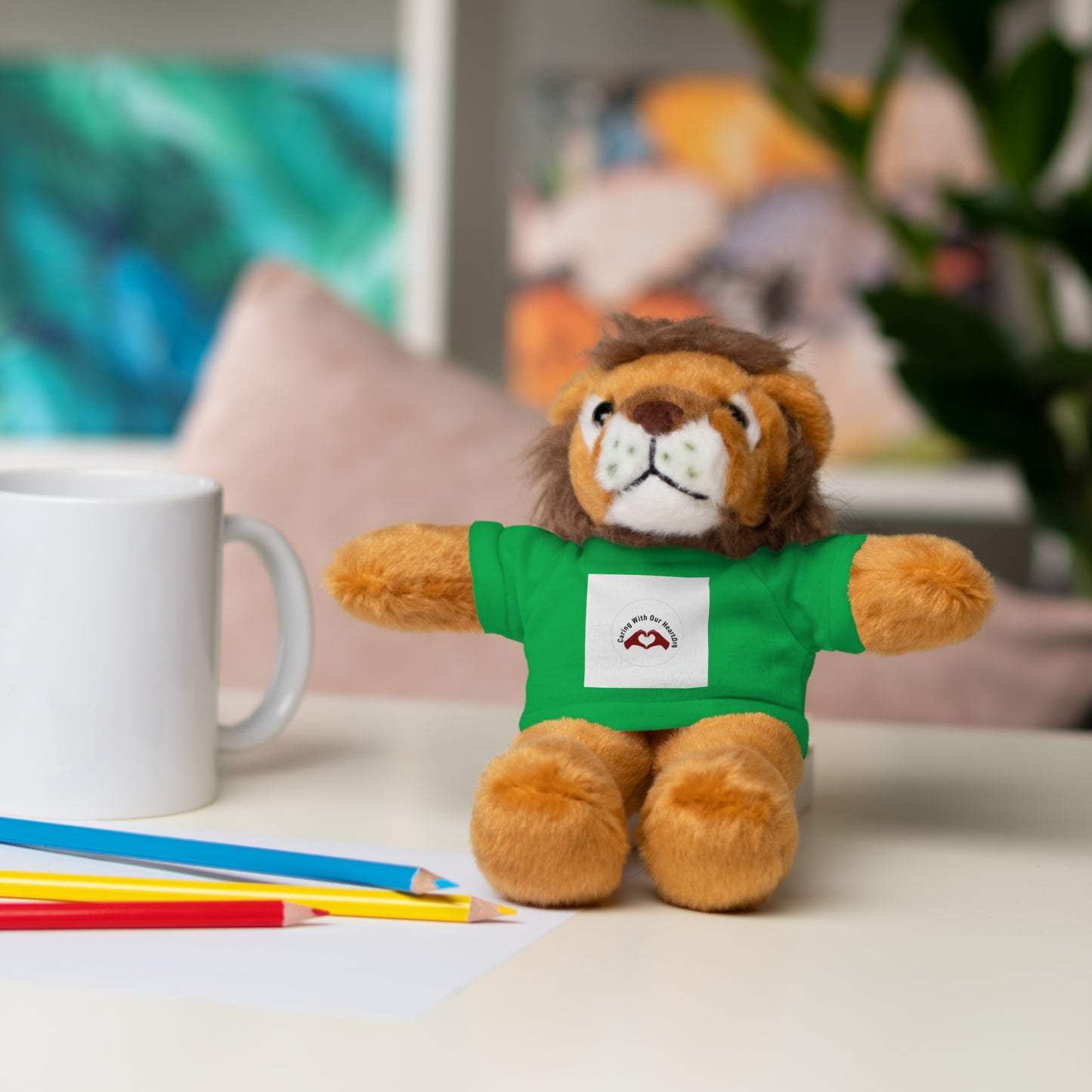 Plush Bear with Custom Tee — Soft Brown Teddy in Printed T‑Shirt