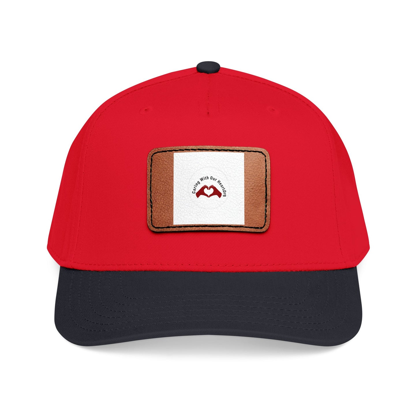 Leather Patch Baseball Cap — Retro Mustache Logo