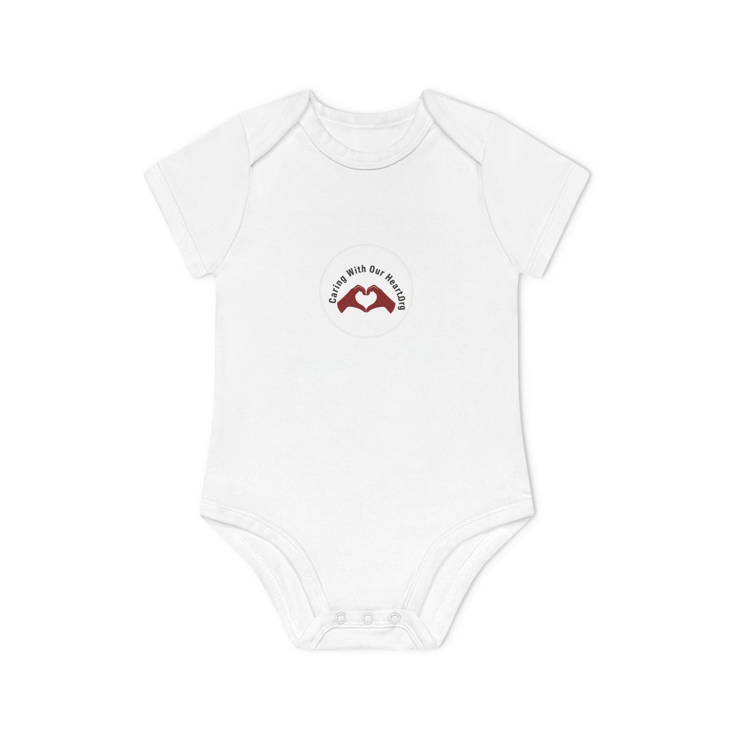 Baby Bodysuit — "Love You to the Moon" Heart Hands Organic Infant Onesie