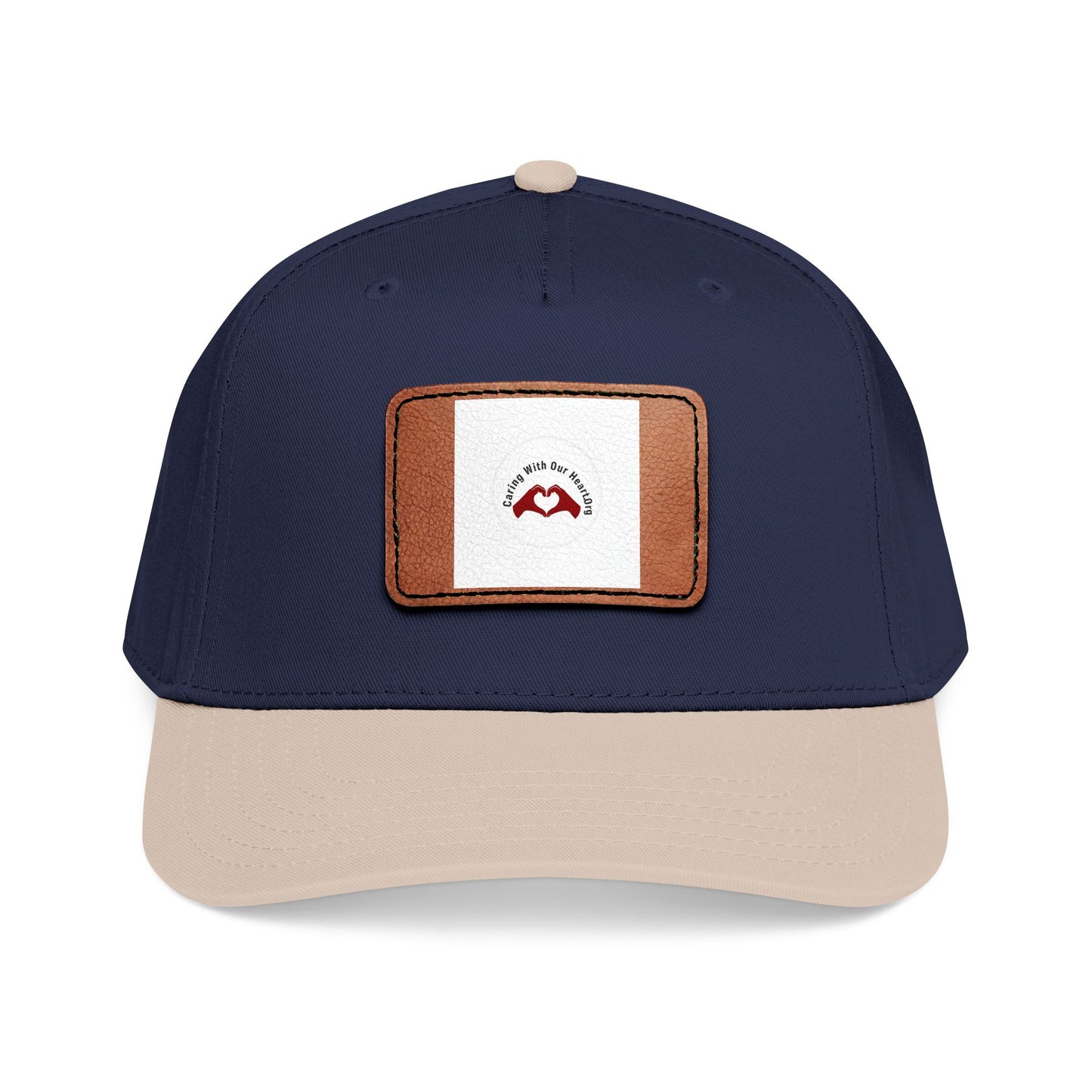 Leather Patch Baseball Cap — Retro Mustache Logo