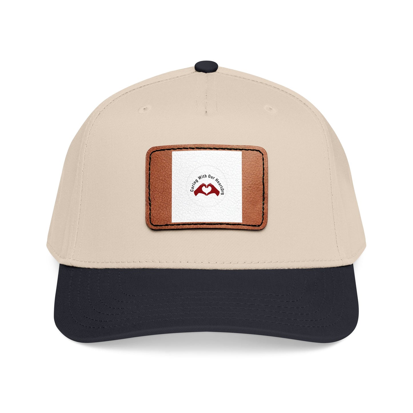Leather Patch Baseball Cap — Retro Mustache Logo