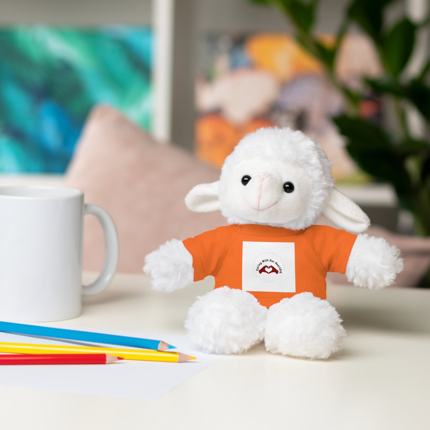 Plush Bear with Custom Tee — Soft Brown Teddy in Printed T‑Shirt