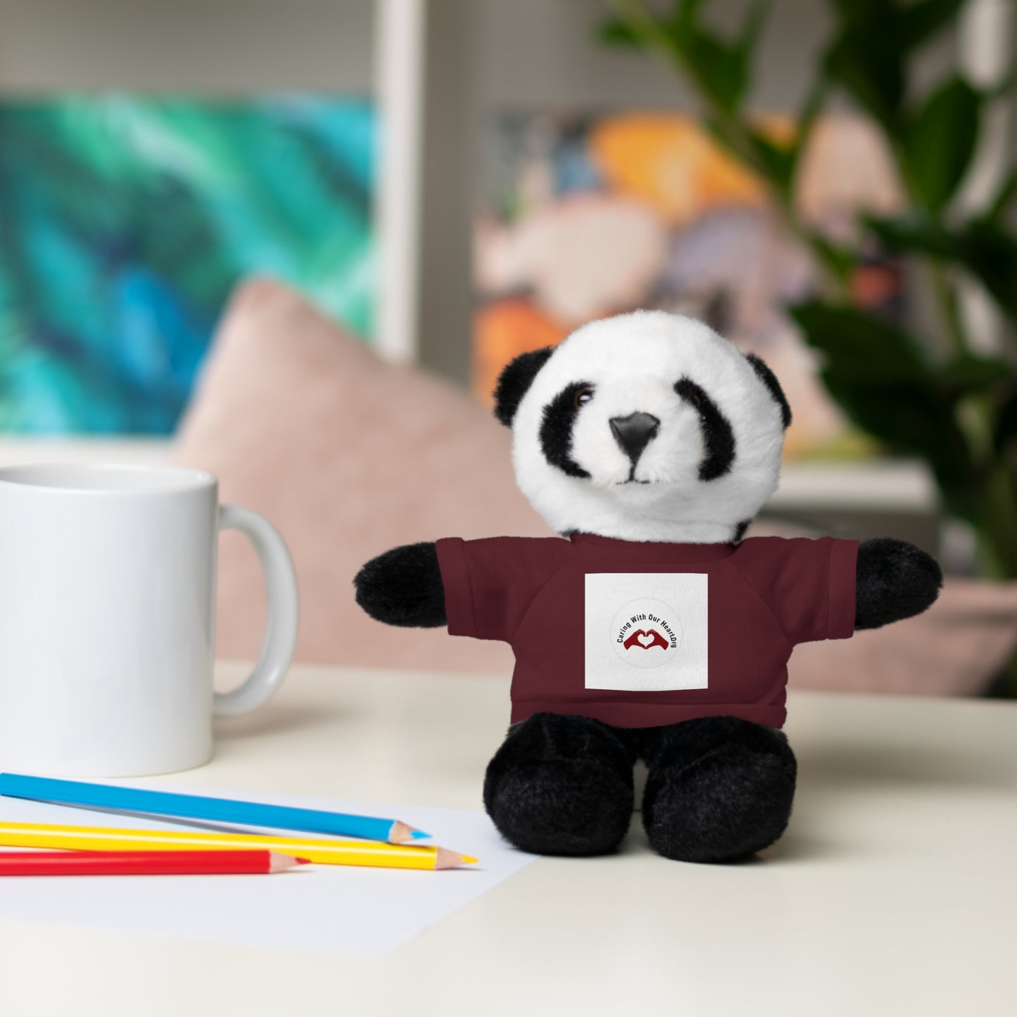 Plush Bear with Custom Tee — Soft Brown Teddy in Printed T‑Shirt