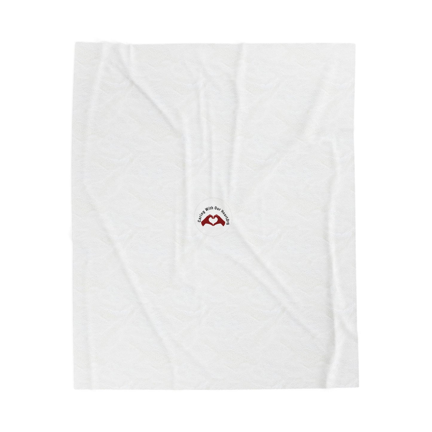 Velveteen Plush Blanket — Mini Heart Lips Embroidered Cozy Throw