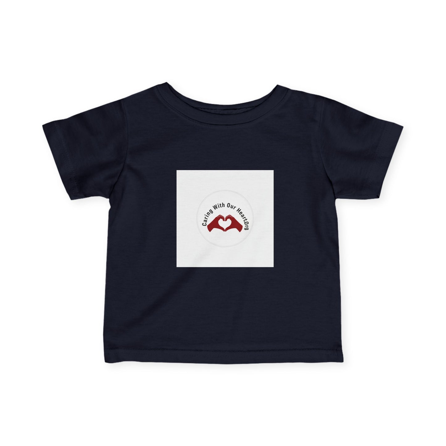 Infant Tee — "Made with Love" Heart Hands Baby T‑Shirt