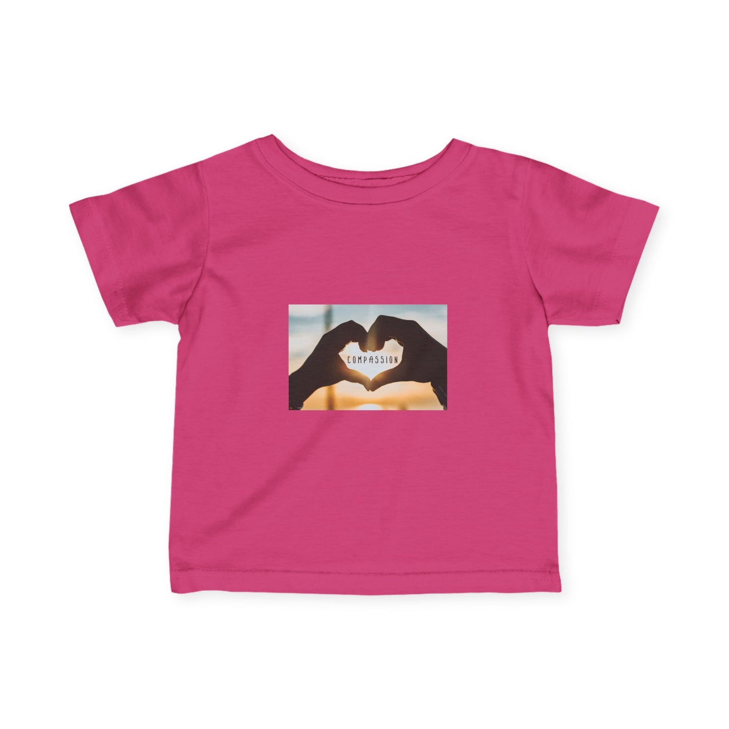 Infant Tee — Heart Hands Photo with 'Love' Text Baby Shirt