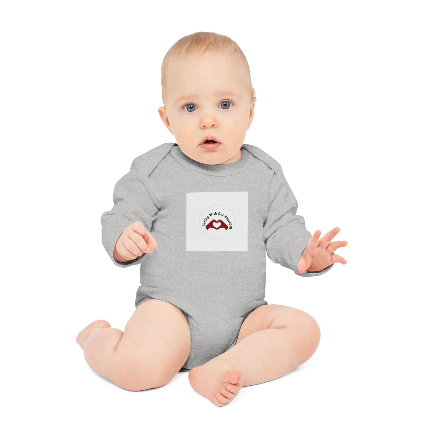 Baby Bodysuit - "Mamá, I love you" Heart Hands Organic Long Sleeve