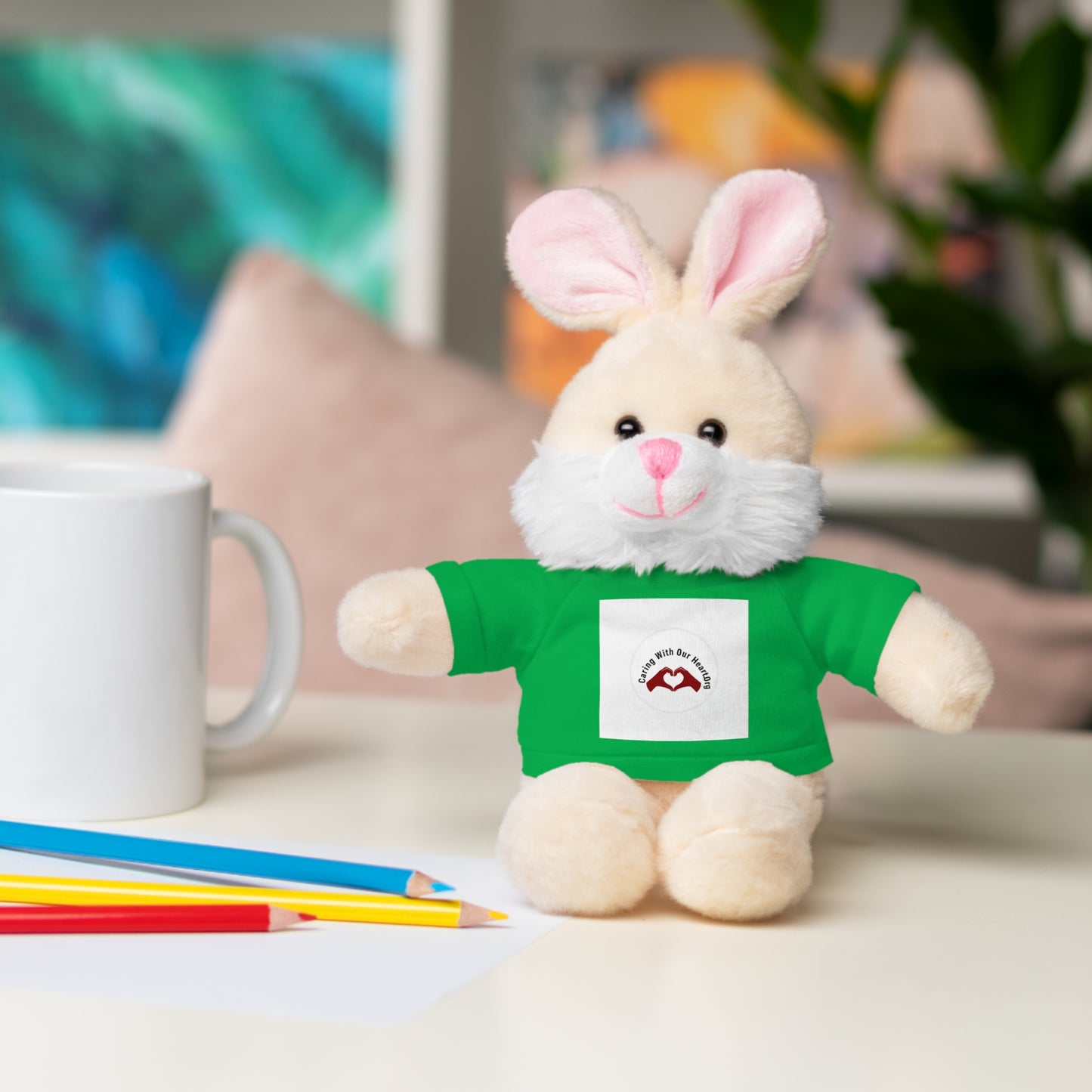 Plush Bear with Custom Tee — Soft Brown Teddy in Printed T‑Shirt