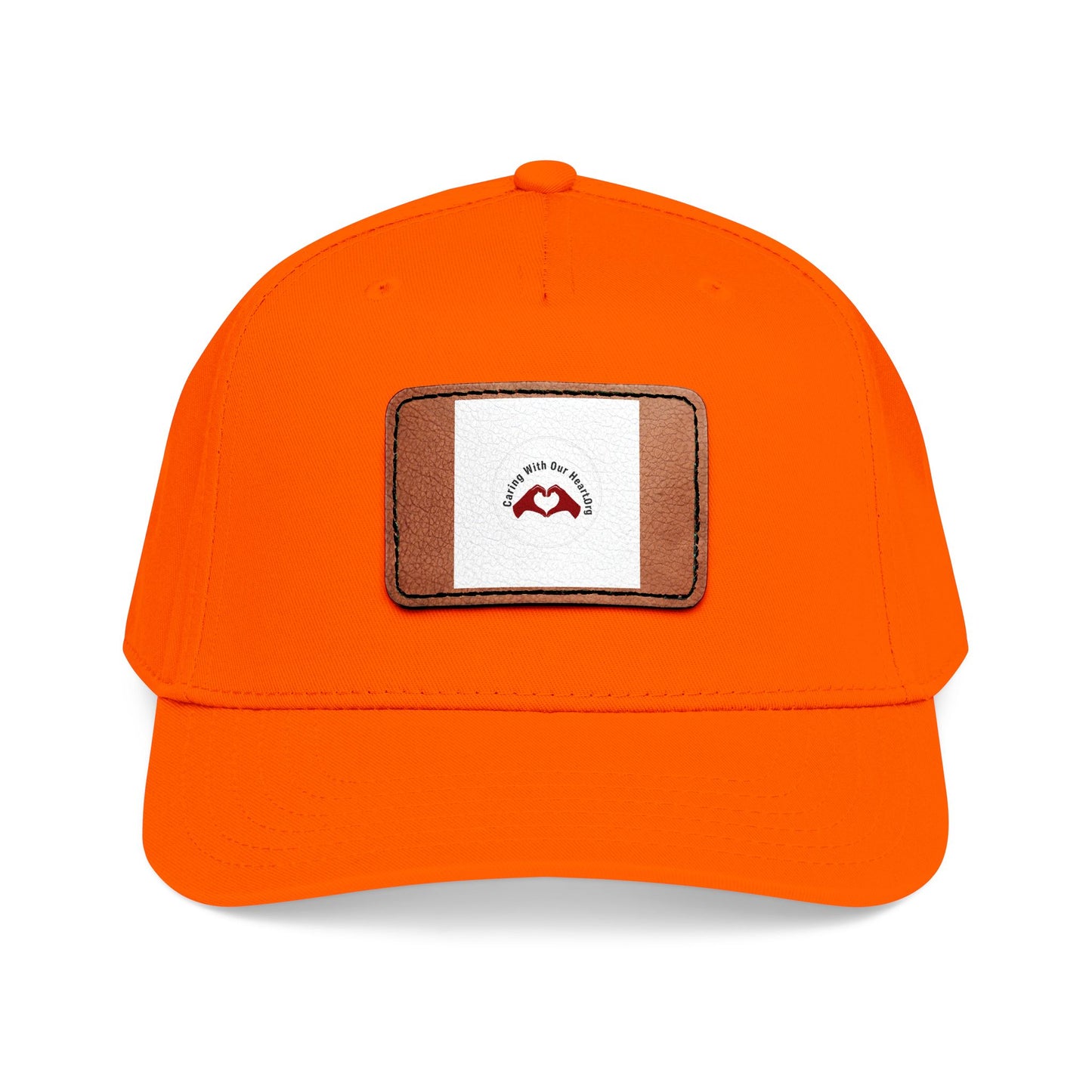 Leather Patch Baseball Cap — Retro Mustache Logo