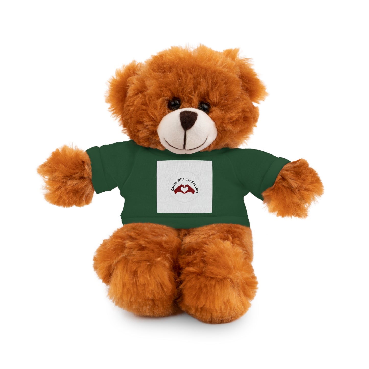 Plush Bear with Custom Tee — Soft Brown Teddy in Printed T‑Shirt