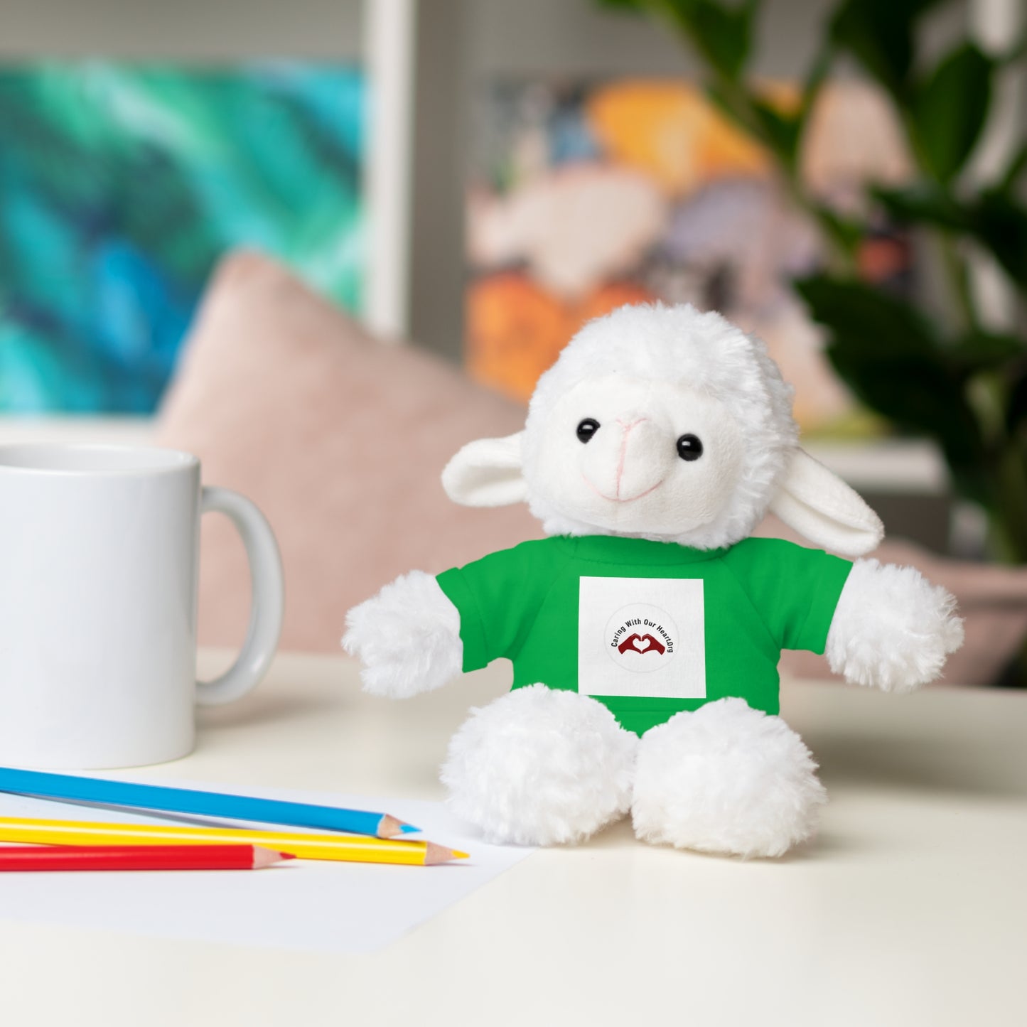 Plush Bear with Custom Tee — Soft Brown Teddy in Printed T‑Shirt