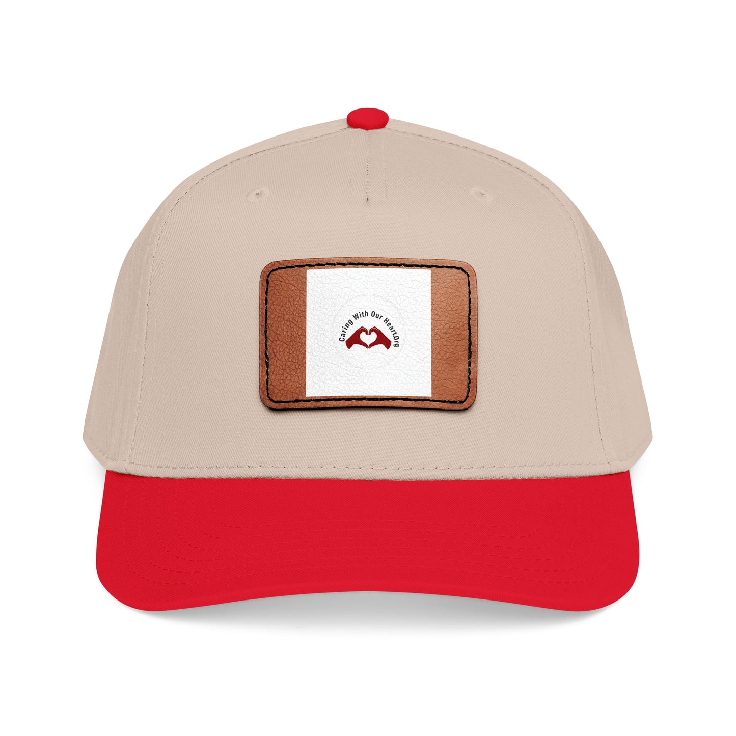 Leather Patch Baseball Cap — Retro Mustache Logo