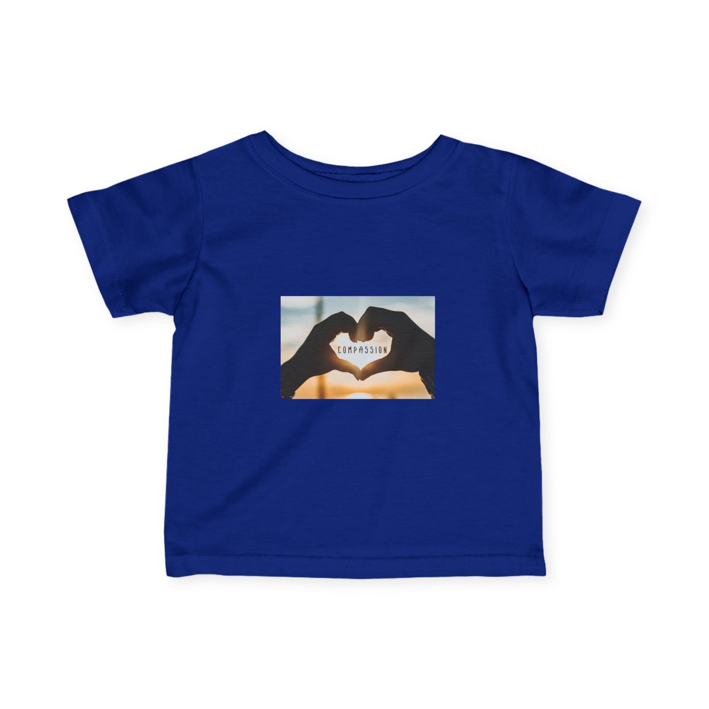Infant Tee — Heart Hands Photo with 'Love' Text Baby Shirt