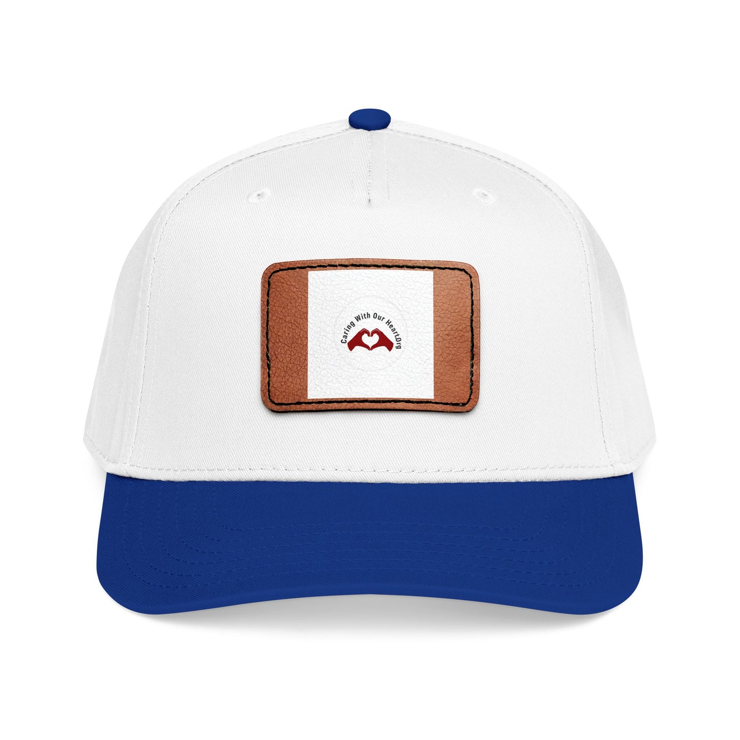 Leather Patch Baseball Cap — Retro Mustache Logo
