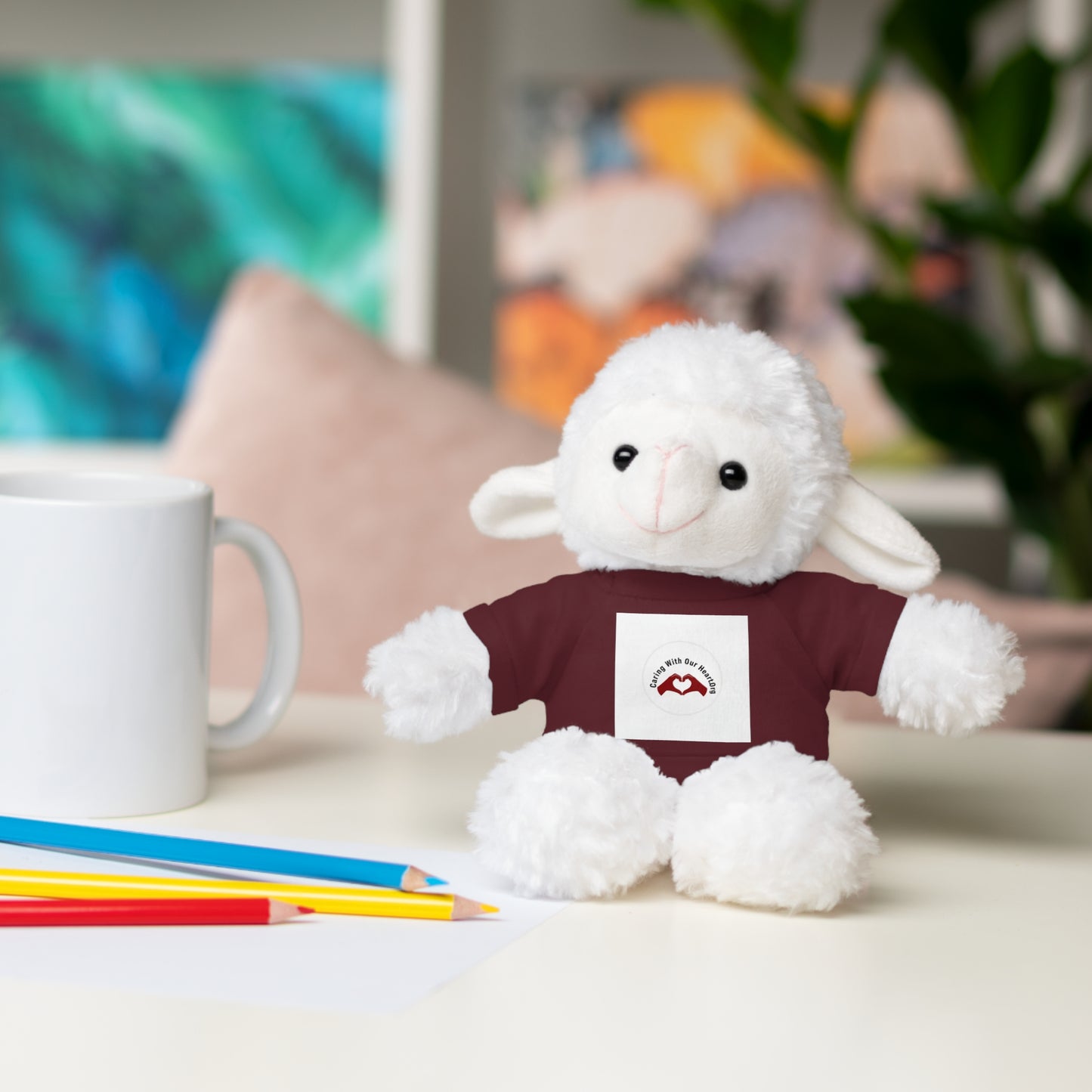 Plush Bear with Custom Tee — Soft Brown Teddy in Printed T‑Shirt
