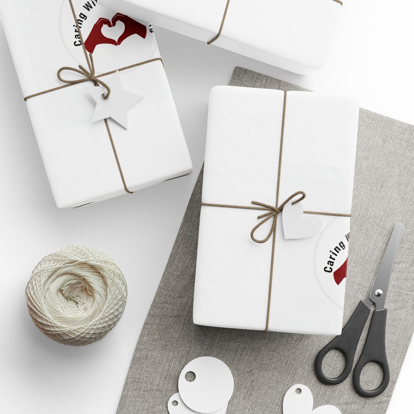 Minimal Red Dot Wrapping Paper Roll — Modern White Gift Wrap
