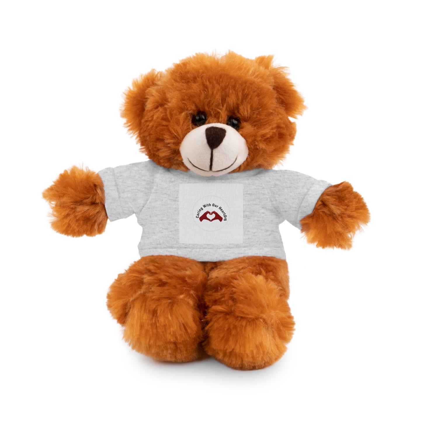 Plush Bear with Custom Tee — Soft Brown Teddy in Printed T‑Shirt