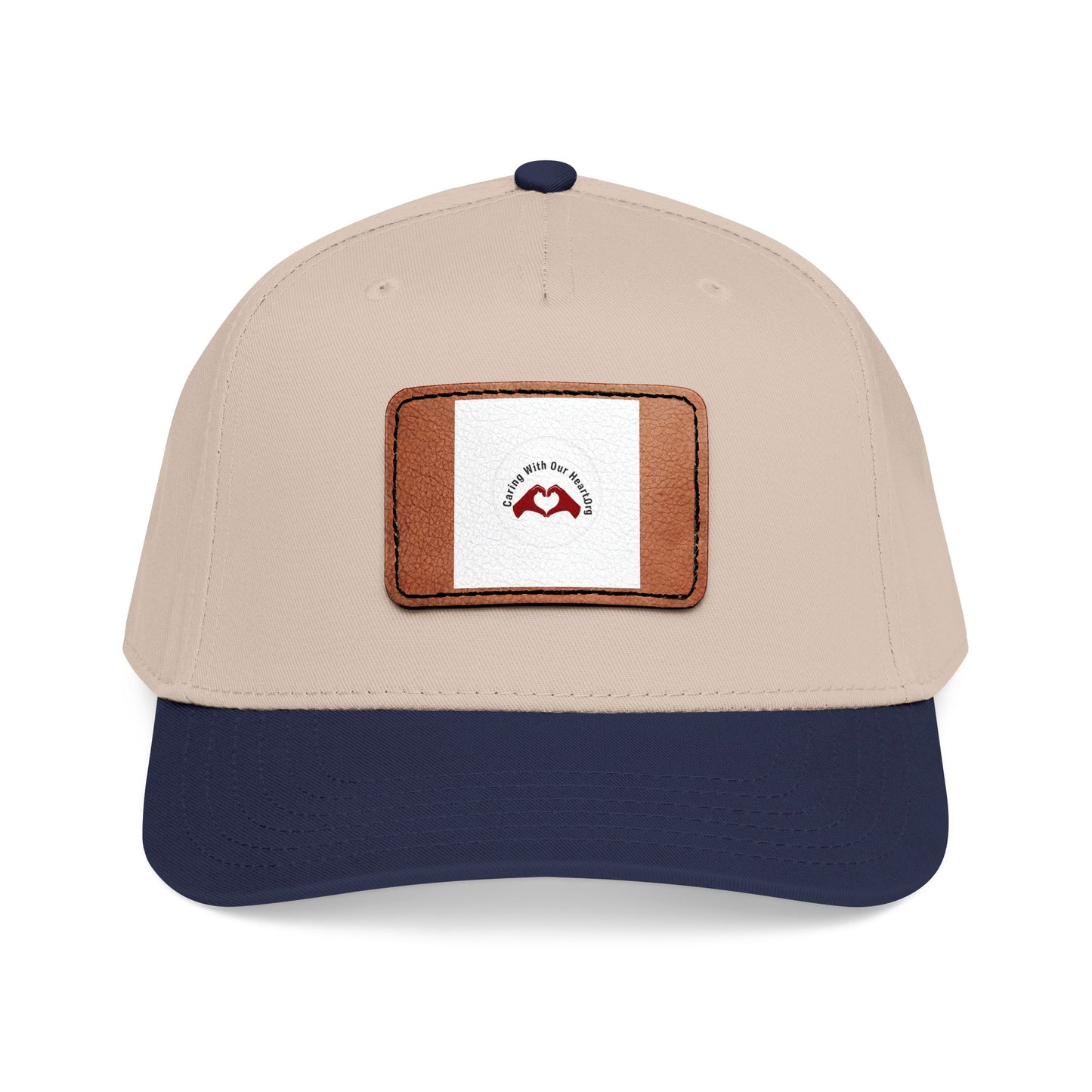 Leather Patch Baseball Cap — Retro Mustache Logo