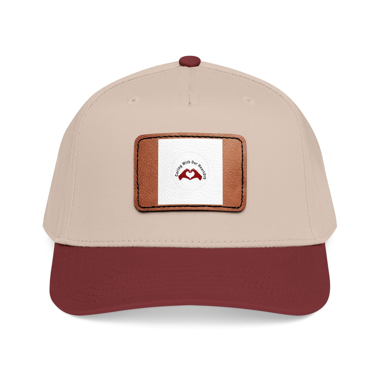 Leather Patch Baseball Cap — Retro Mustache Logo