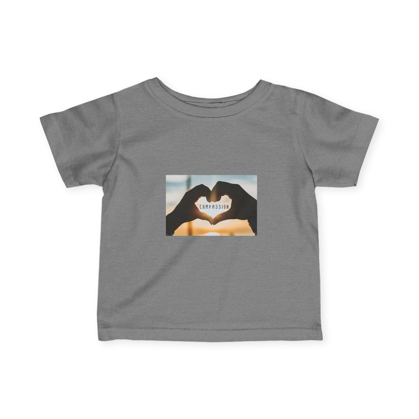 Infant Tee — Heart Hands Photo with 'Love' Text Baby Shirt