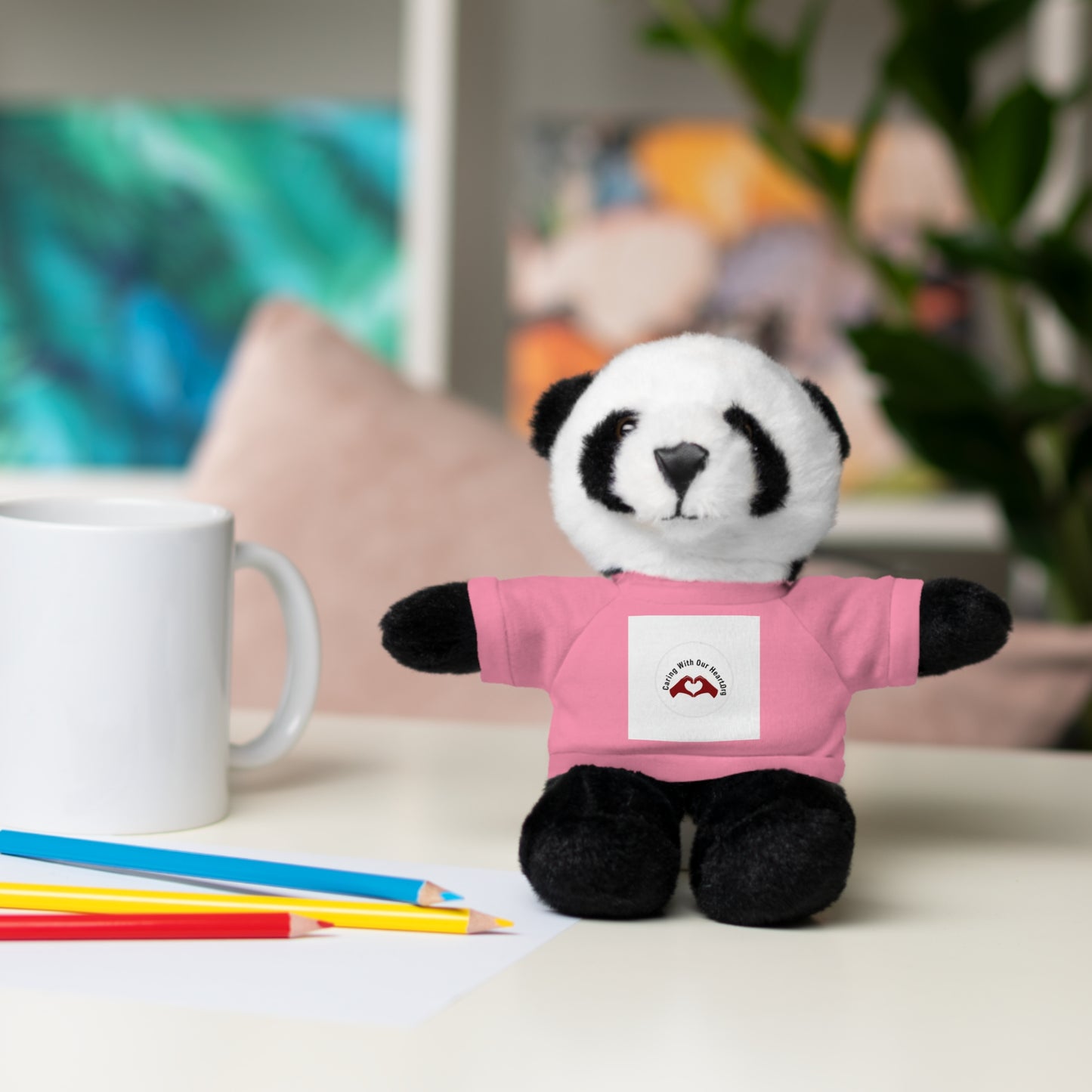 Plush Bear with Custom Tee — Soft Brown Teddy in Printed T‑Shirt