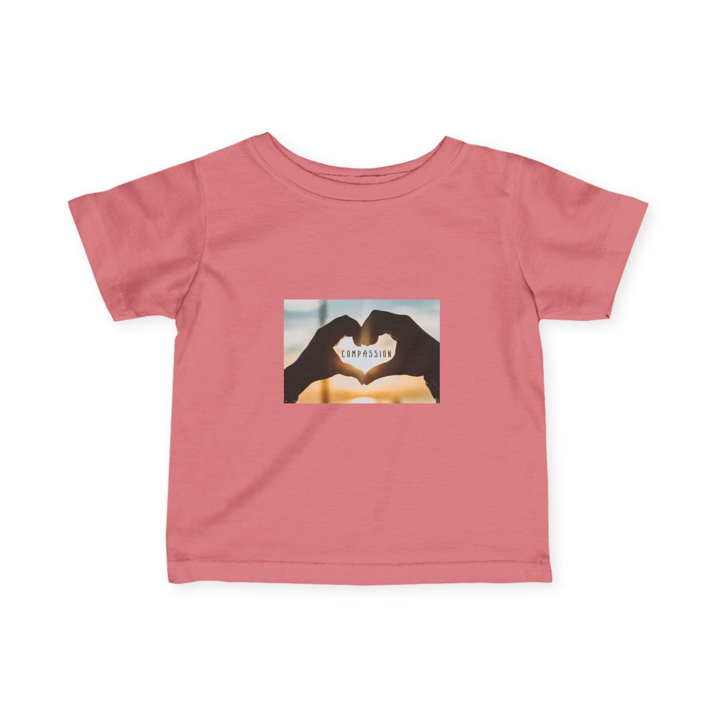 Infant Tee — Heart Hands Photo with 'Love' Text Baby Shirt