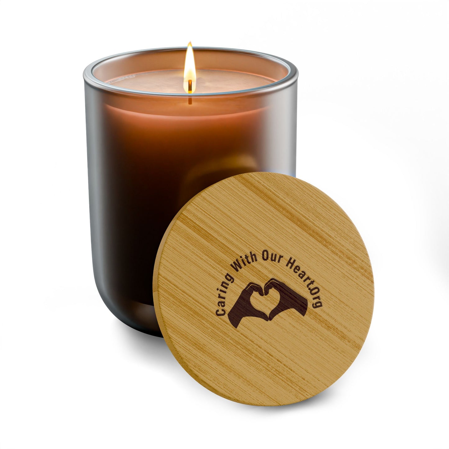 Engraved 14oz Scented Soy Candle – Caring With Our Hands Bamboo Lid