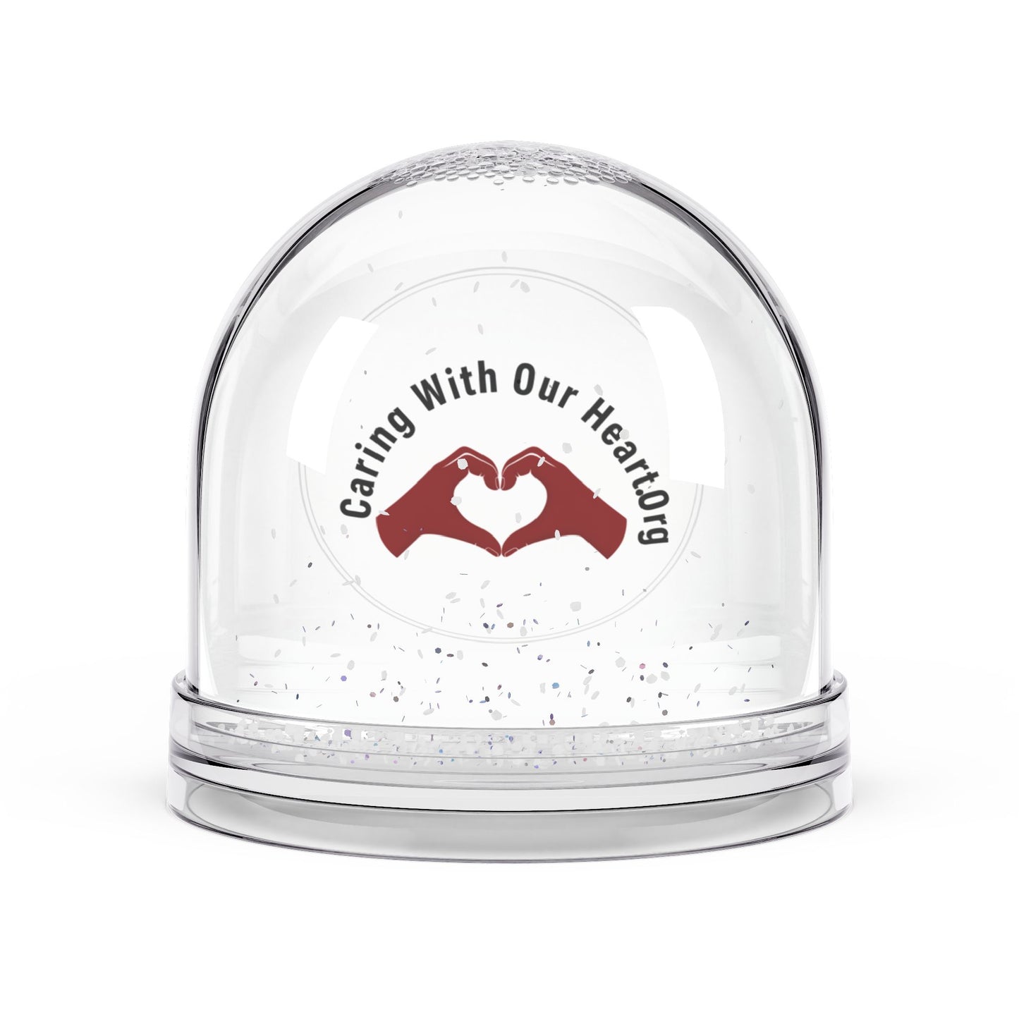 Snow Globe — "Caring With Our Heartborg" Heart Hands Keepsake