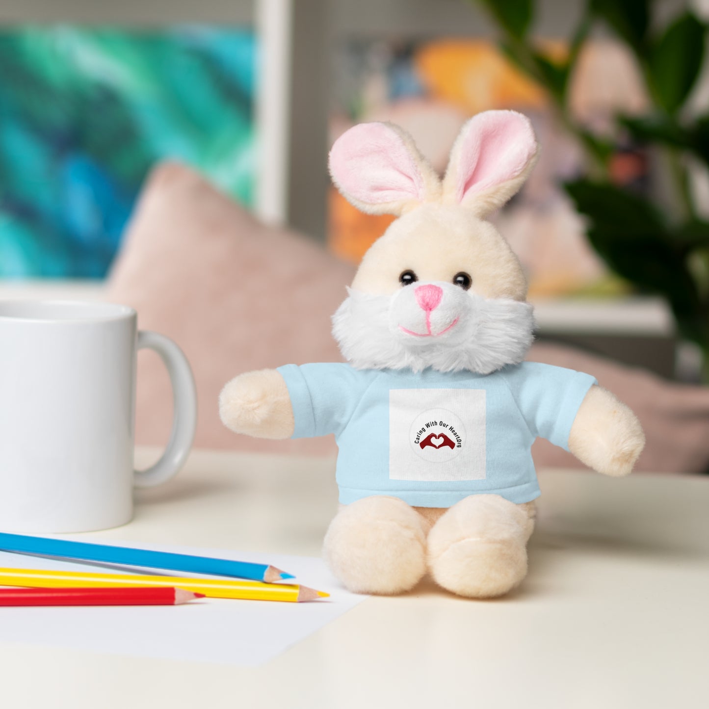 Plush Bear with Custom Tee — Soft Brown Teddy in Printed T‑Shirt
