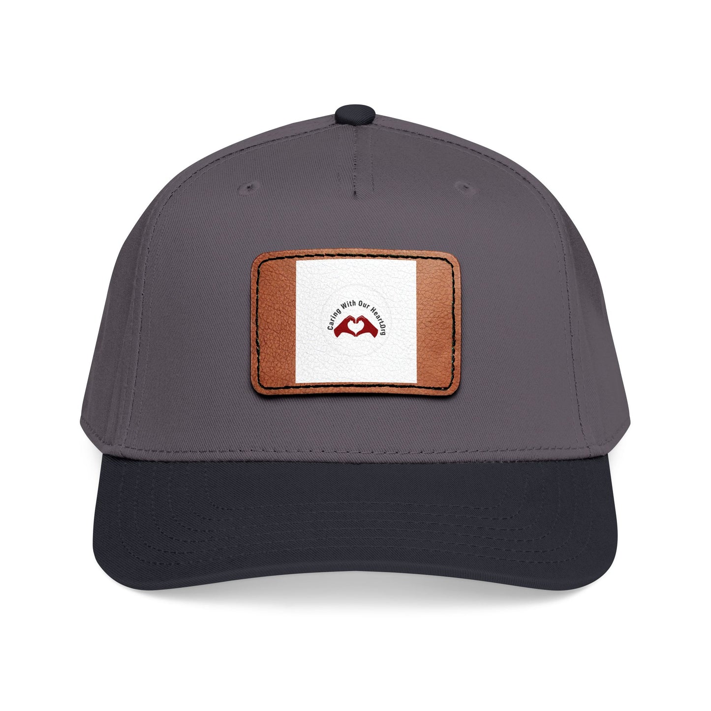 Leather Patch Baseball Cap — Retro Mustache Logo