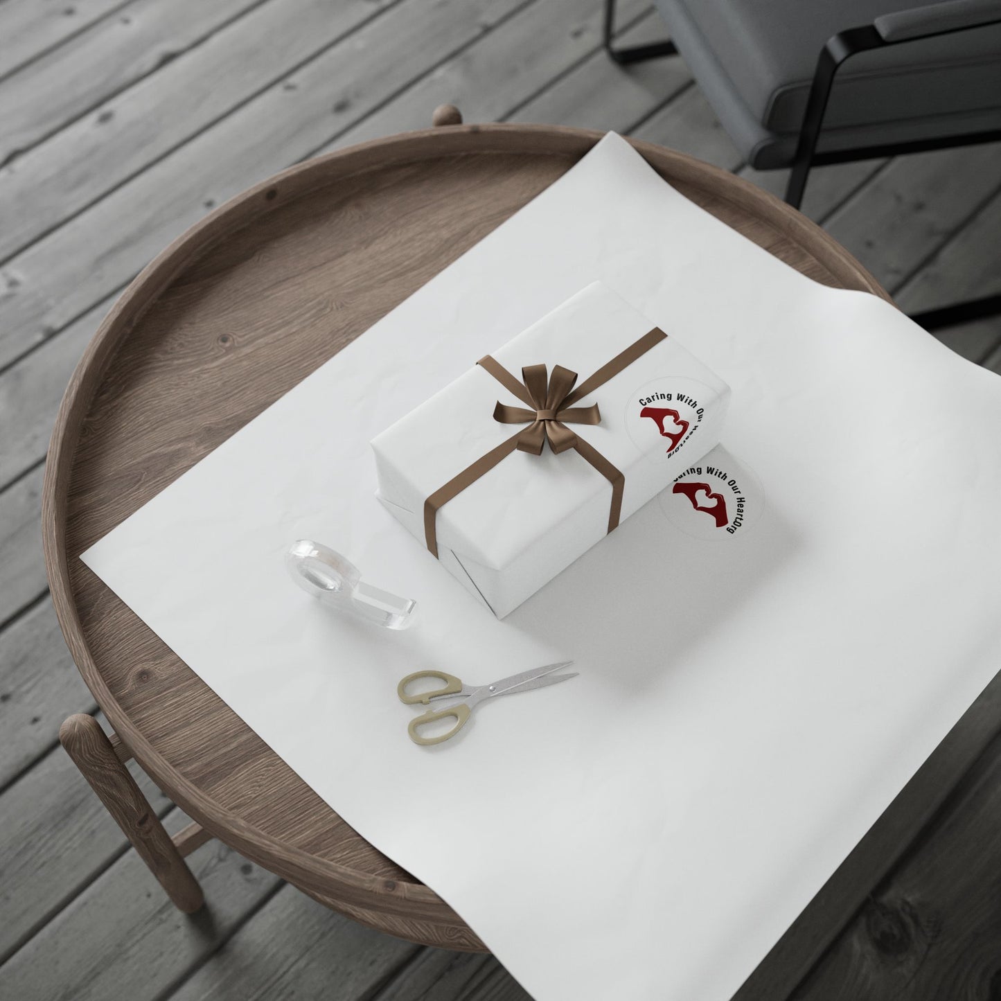Minimal Red Dot Wrapping Paper Roll — Modern White Gift Wrap