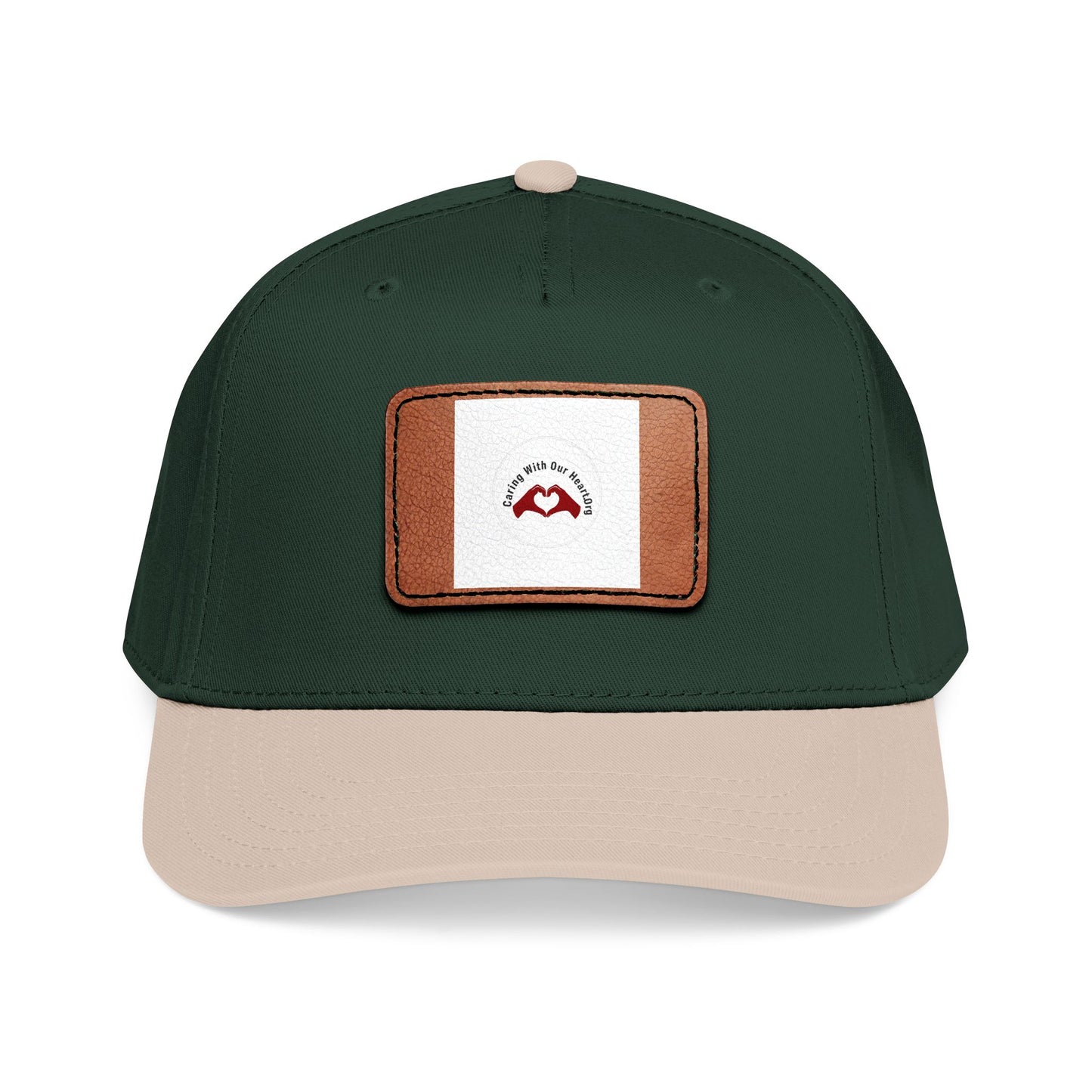 Leather Patch Baseball Cap — Retro Mustache Logo