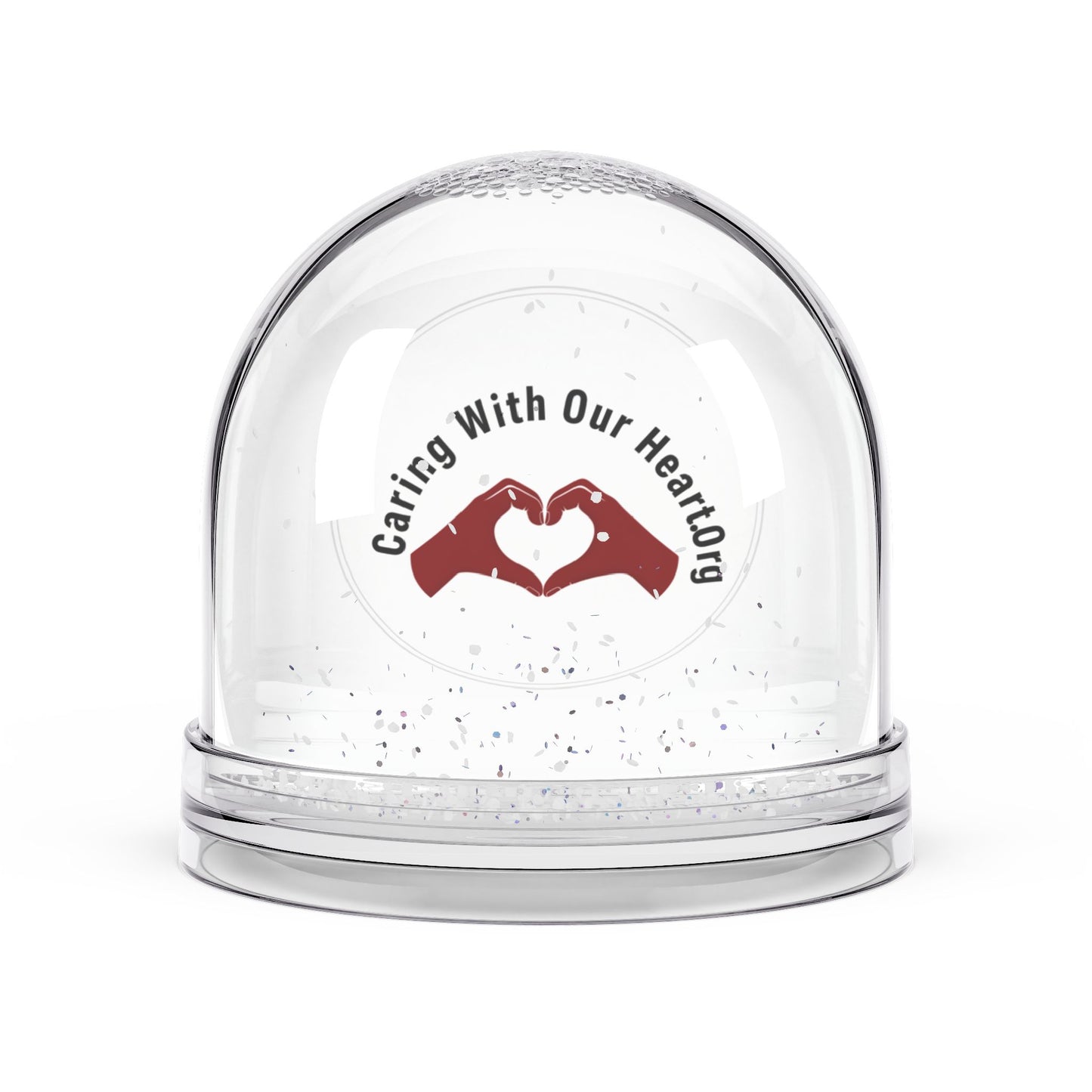 Snow Globe — "Caring With Our Heartborg" Heart Hands Keepsake