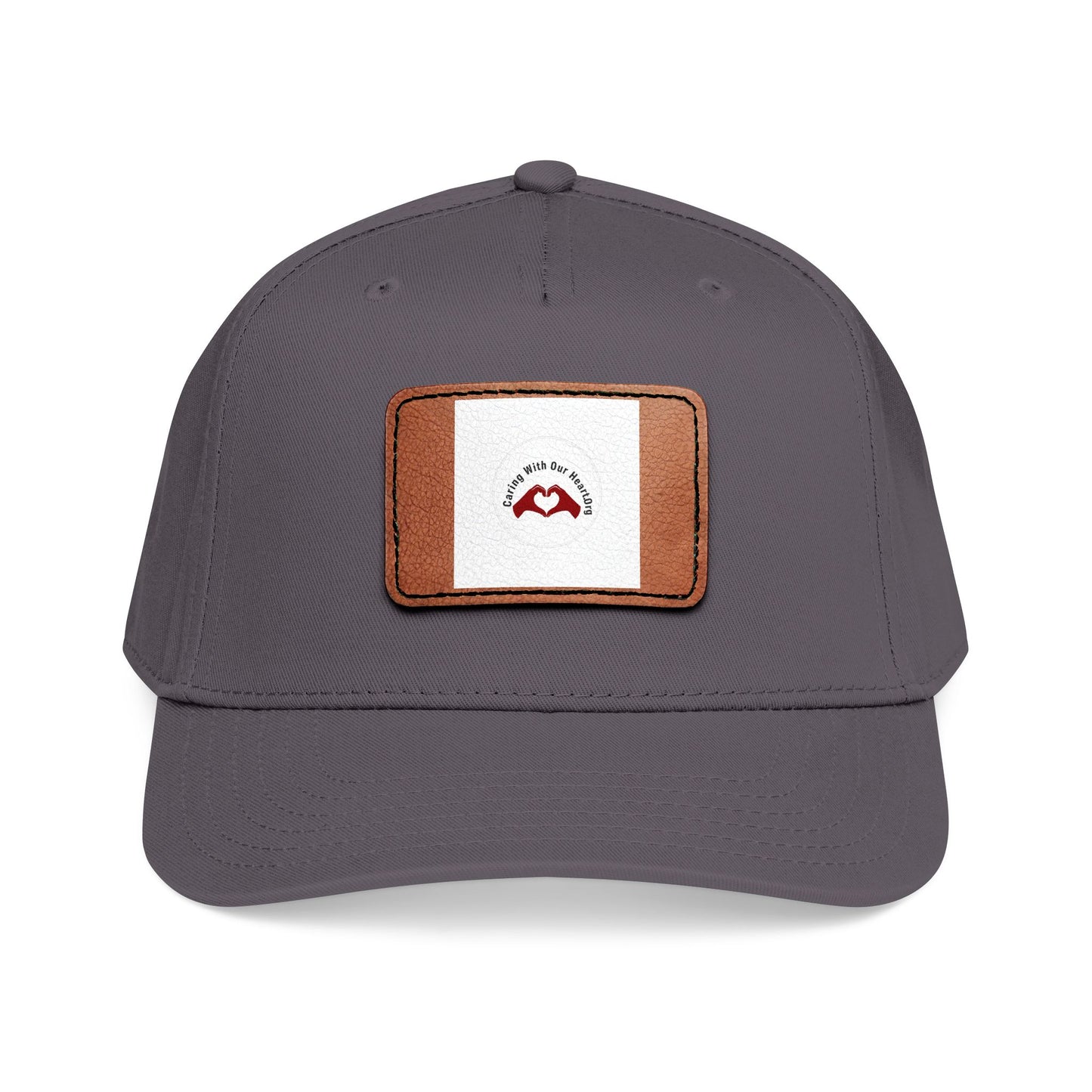 Leather Patch Baseball Cap — Retro Mustache Logo