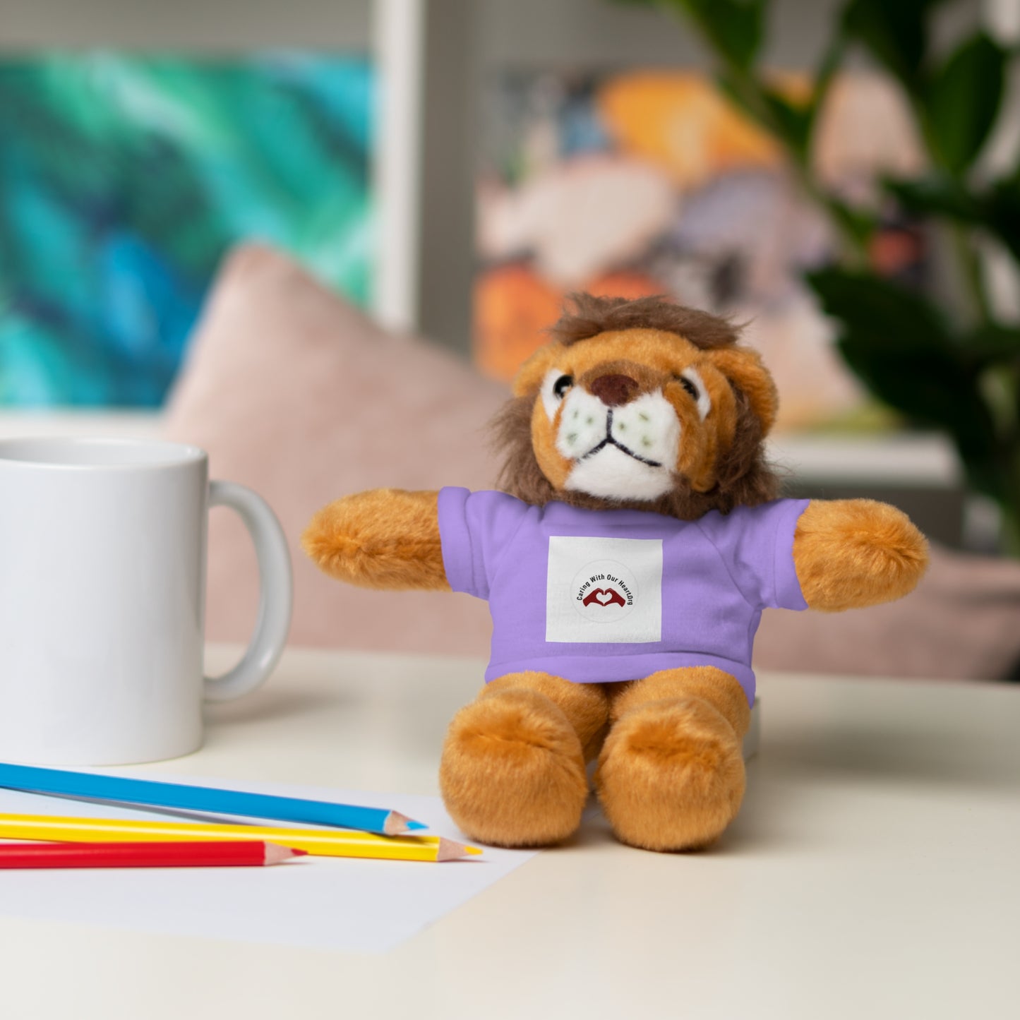 Plush Bear with Custom Tee — Soft Brown Teddy in Printed T‑Shirt