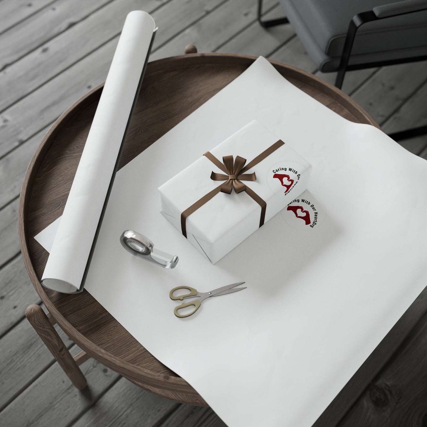 Minimal Red Dot Wrapping Paper Roll — Modern White Gift Wrap
