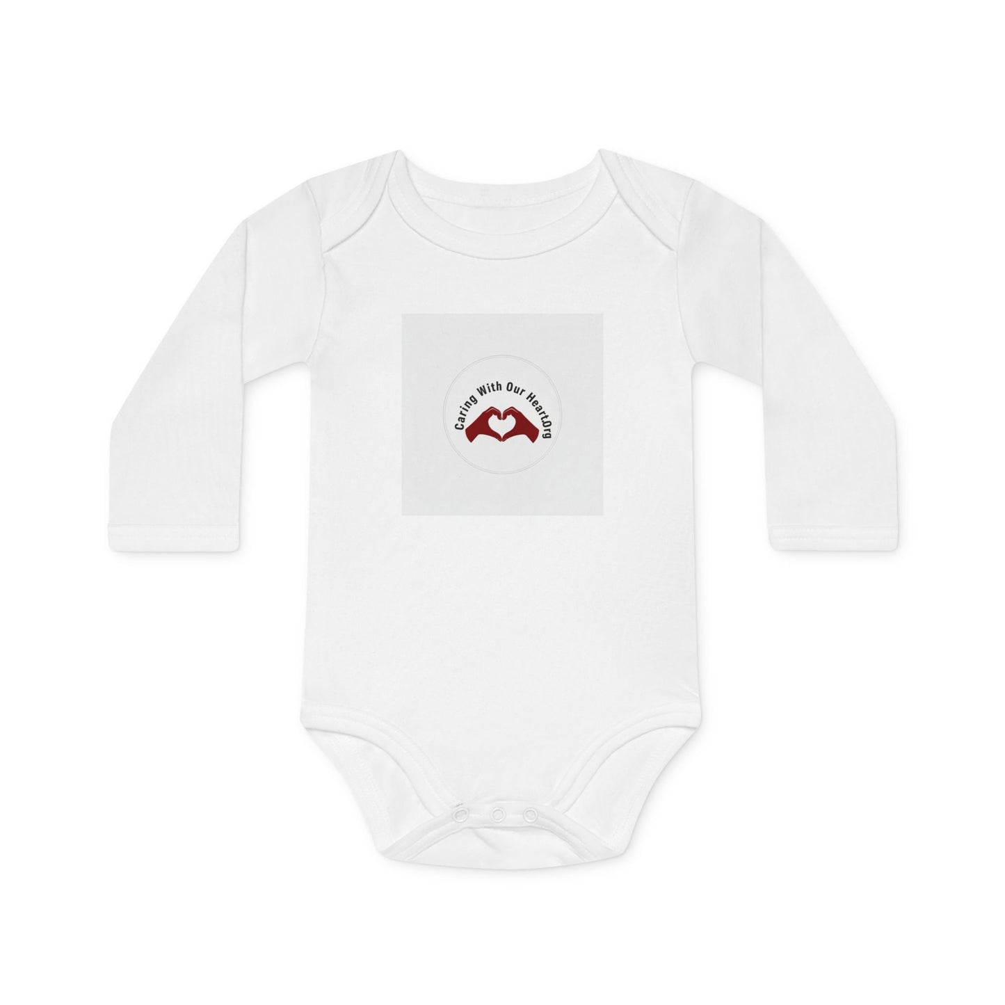 Baby Bodysuit - "Mamá, I love you" Heart Hands Organic Long Sleeve