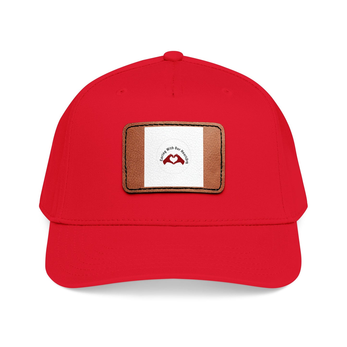 Leather Patch Baseball Cap — Retro Mustache Logo