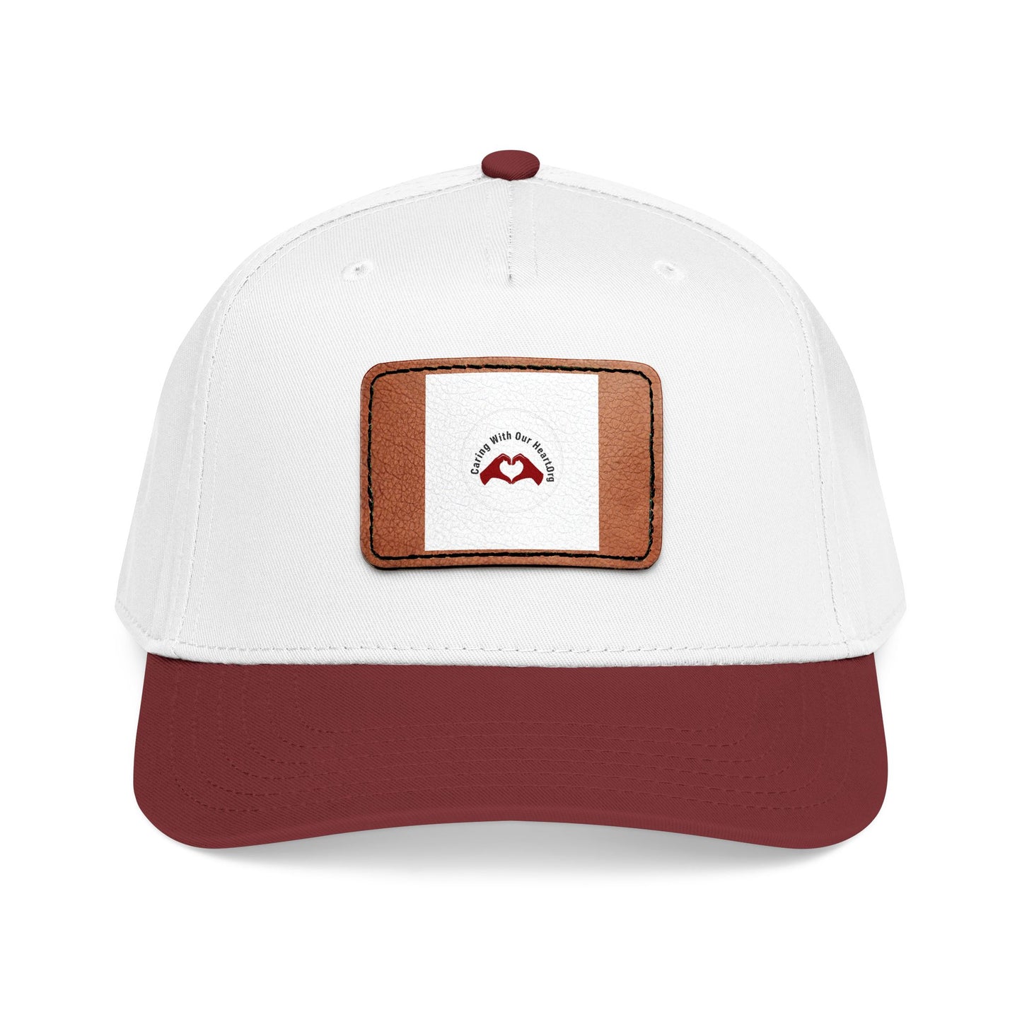 Leather Patch Baseball Cap — Retro Mustache Logo