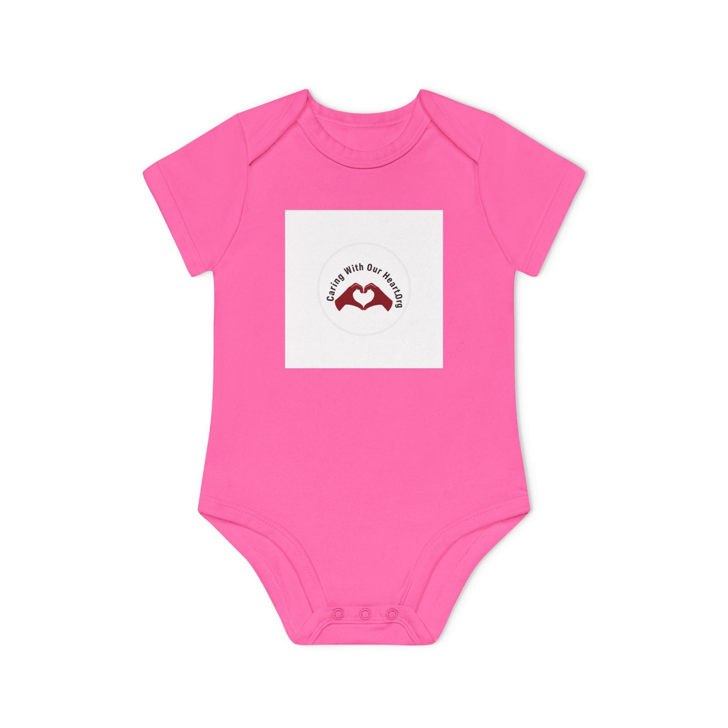 Baby Bodysuit — "Love You to the Moon" Heart Hands Organic Infant Onesie